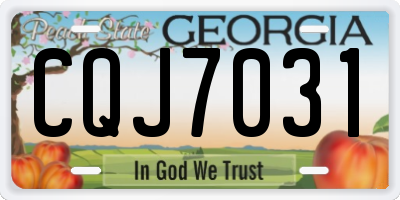 GA license plate CQJ7031