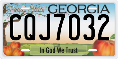 GA license plate CQJ7032