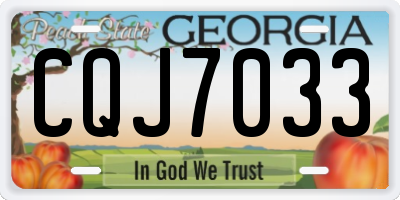 GA license plate CQJ7033
