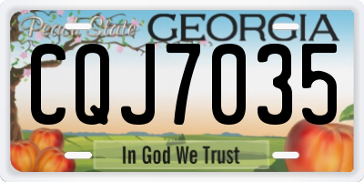 GA license plate CQJ7035