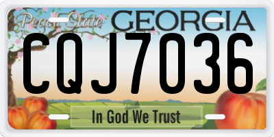 GA license plate CQJ7036
