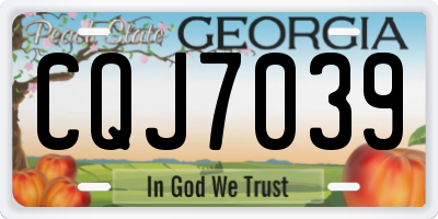 GA license plate CQJ7039