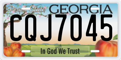 GA license plate CQJ7045