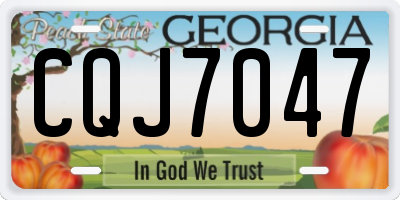 GA license plate CQJ7047