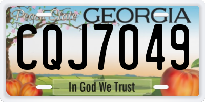 GA license plate CQJ7049
