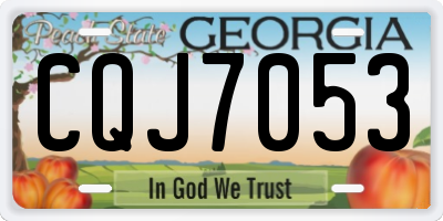 GA license plate CQJ7053