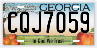 GA license plate CQJ7059