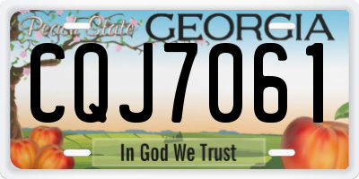 GA license plate CQJ7061