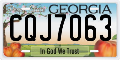 GA license plate CQJ7063