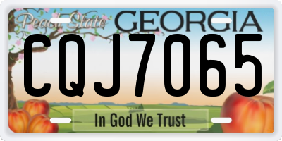 GA license plate CQJ7065