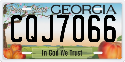GA license plate CQJ7066