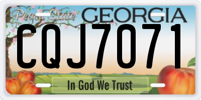 GA license plate CQJ7071