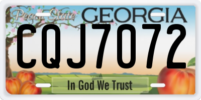 GA license plate CQJ7072
