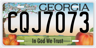 GA license plate CQJ7073