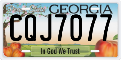GA license plate CQJ7077