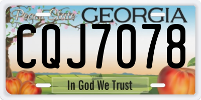 GA license plate CQJ7078