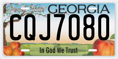 GA license plate CQJ7080