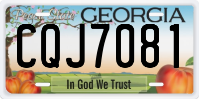 GA license plate CQJ7081