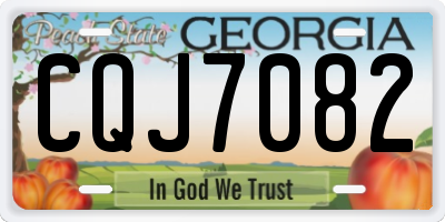 GA license plate CQJ7082