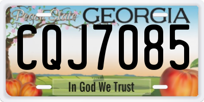 GA license plate CQJ7085