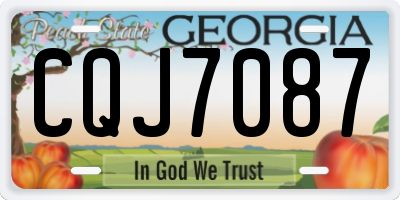 GA license plate CQJ7087