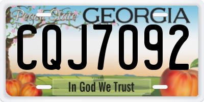 GA license plate CQJ7092