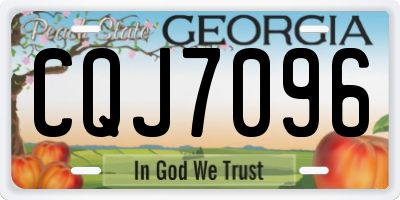 GA license plate CQJ7096