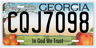 GA license plate CQJ7098