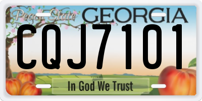 GA license plate CQJ7101