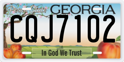 GA license plate CQJ7102