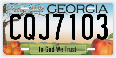 GA license plate CQJ7103