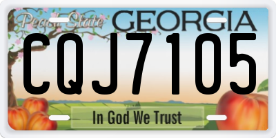 GA license plate CQJ7105