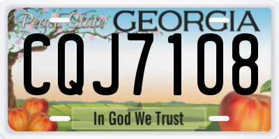 GA license plate CQJ7108