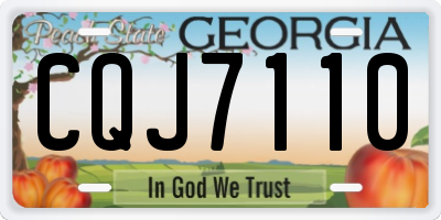 GA license plate CQJ7110