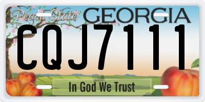 GA license plate CQJ7111