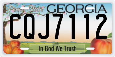 GA license plate CQJ7112