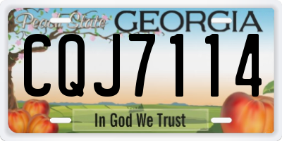 GA license plate CQJ7114