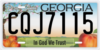 GA license plate CQJ7115