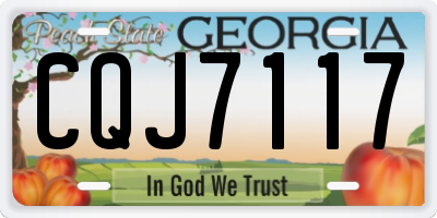 GA license plate CQJ7117
