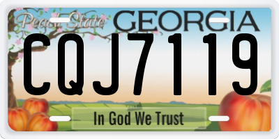 GA license plate CQJ7119