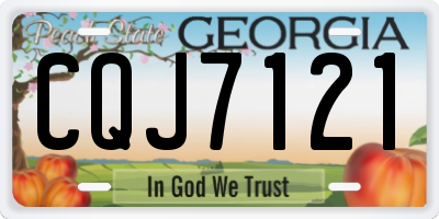 GA license plate CQJ7121