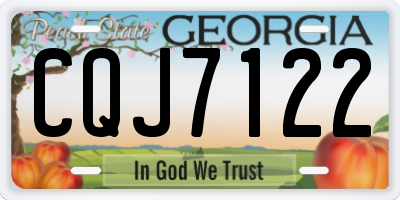 GA license plate CQJ7122