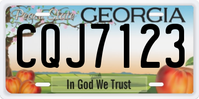 GA license plate CQJ7123