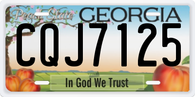 GA license plate CQJ7125