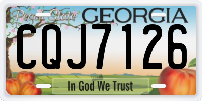 GA license plate CQJ7126