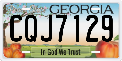 GA license plate CQJ7129