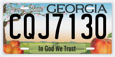 GA license plate CQJ7130