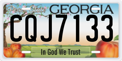 GA license plate CQJ7133