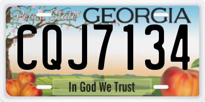 GA license plate CQJ7134