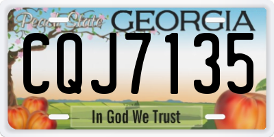 GA license plate CQJ7135